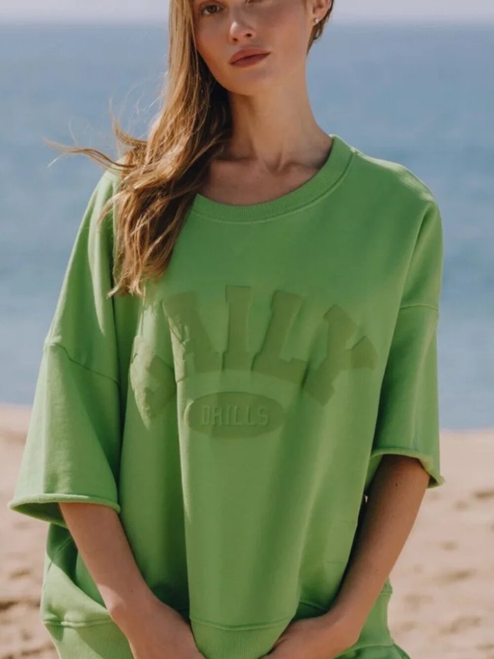 Daily Drills Cropped Sleeve Daily Crew in Lucky: Size XS/S - Picture 2 of 5